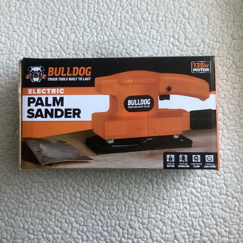 Bulldog Electric Palm Sander Orange, NIB